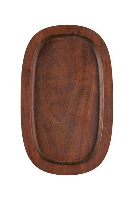 Oval Kalın Ahşap Tepsi / Iroko / 0248