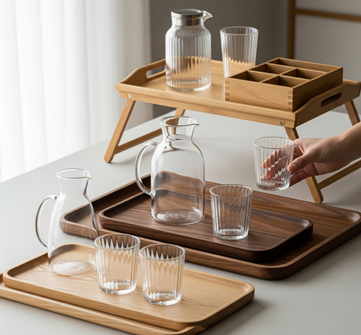 Modern Presentation Techniques with Glass Beverage Presentation Wood