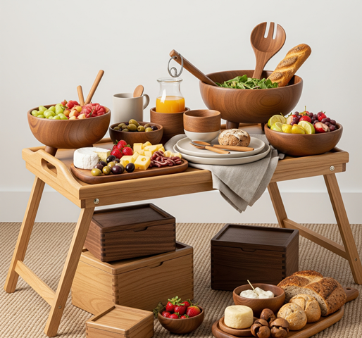 Practical and Stylish Serving with Folding Tray Table