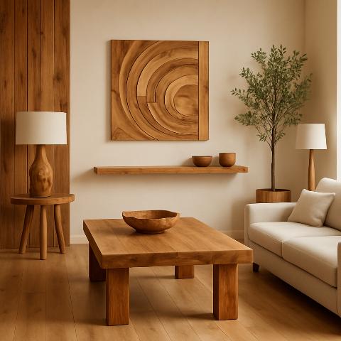 Create Modern and Warm Spaces with Natural Wood Decoration