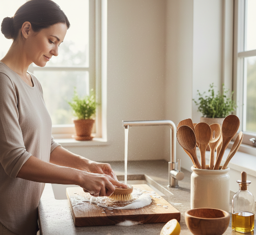 Healthy Hygiene in Wooden Products Proper Cleaning of Cutting Boards and Kitchen Utensils